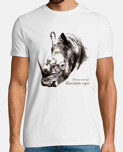 T-shirt rinoceronte nero