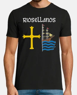 riosellanos, fond sombre. homme, manches courtes, noir, qualité extra
