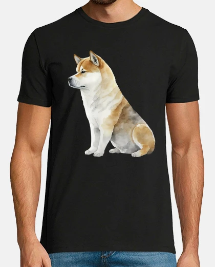 T-shirt Ritratto ad acquerello di Akita