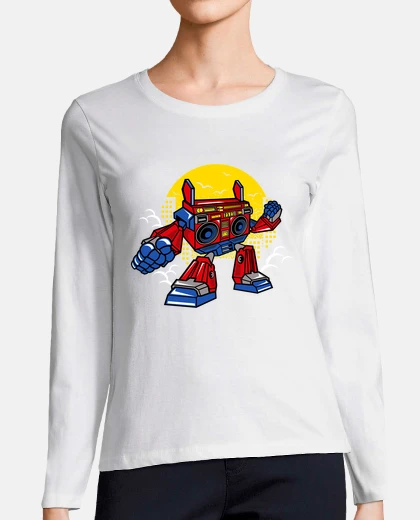 Tee-shirt robot de boombox comique lumineux