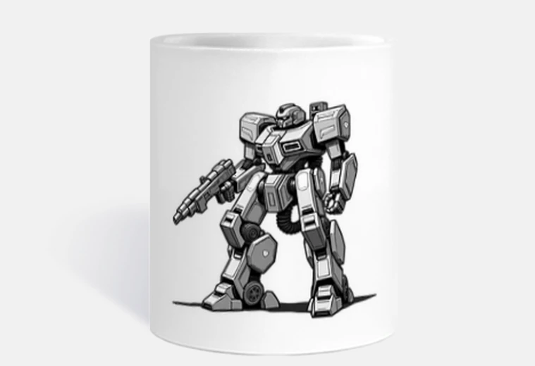 Tazza robot disegno jo style gun dam mecha