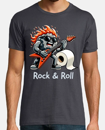 Playera Roca Rollo Papel Higiénico Rock n Roll Música 