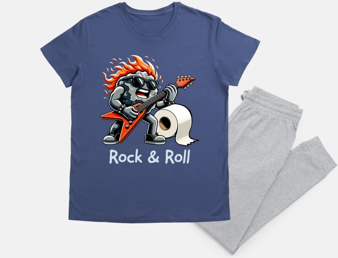 Pijama Roca Rollo Papel Higiénico Rock n Roll Regalo Día Del Padre