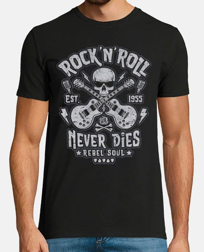 T-shirt rock and giochi di ruolo never die