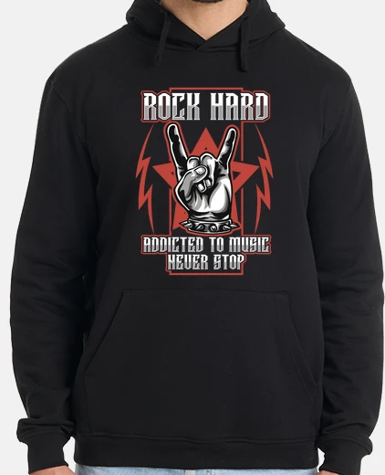Hoodie rock hard heavy metal symbol music hard rock hand horns rocker