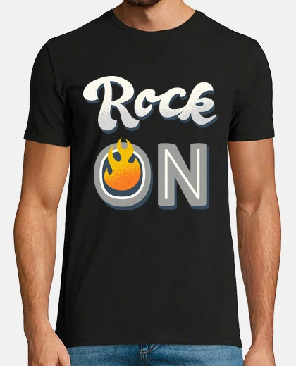 Tee-shirt rock on fire groupes de musique rock and roll rock Rocker