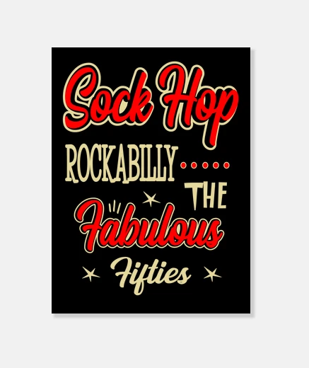 Wall rock rock and roll music 1950s retro rockabilly rockers canvas