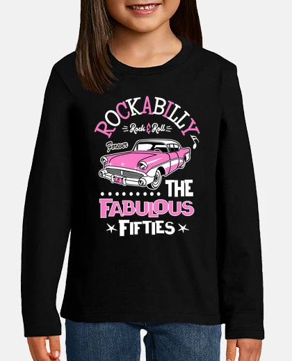 Kids rock rockabilly music pink rockers retro rock and roll fabulous fifties t-shirt
