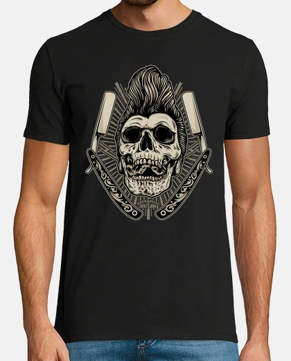 Tee-shirt rock rockabilly skull vintage rock n roll rockers motards crânes t-shirt
