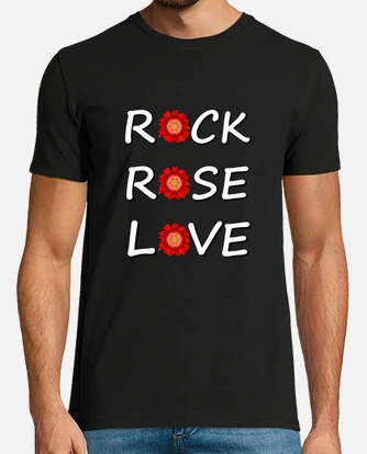 rock rose love red and yellow flowers