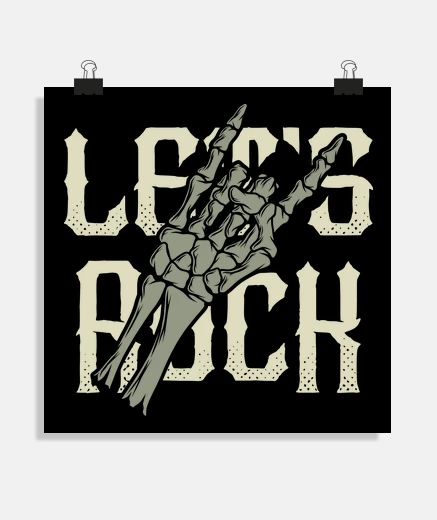 Poster rock skull skulls rocker rock and roll