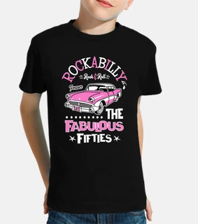 rock rockabilly music pink rockers retro rock and roll fabulous fifties t-shirt