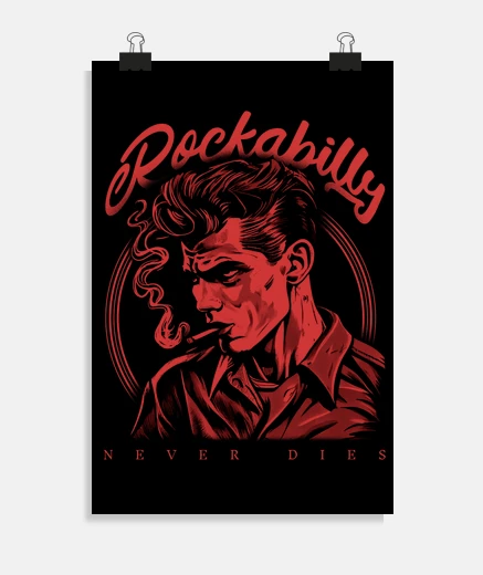 Poster rockabilly 50s never dies cult poster bedroom living room poster the best