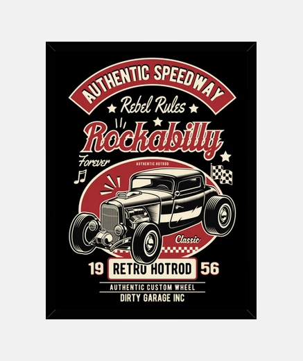 Cadre rockabilly hot rod custom moteur cadre voitures rétro classiques 1956 rockers