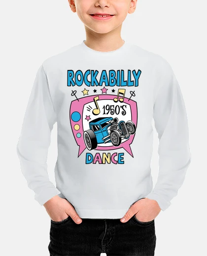 Kids rockabilly music 1950s rock and roll vintage hotrod usa fifties t-shirt