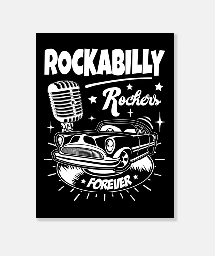 Wall rockabilly music rockers retro usa rock and roll canvas print