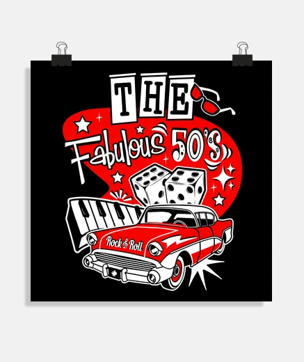 Poster rockabilly musique ans fête rock n roll