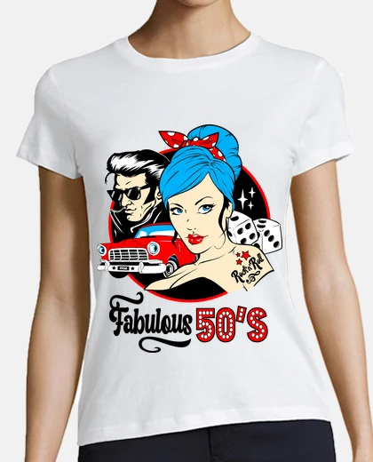 Playera Rockabilly Pin Up Girl Retro 50s Rock and Roll Rockers