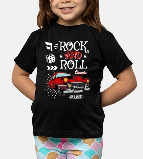 Kids rockabilly rock classic cars vintage rockers retro rock n roll t-shirt