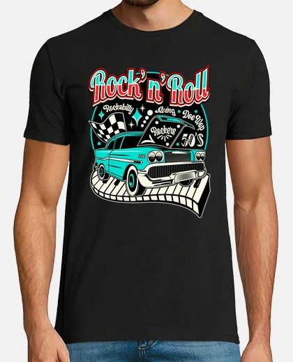 T-shirt rockabilly vintage rocker musica anni &#39;50 rock and roll