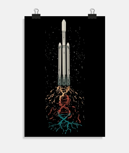 Poster rocket in space dna poster role playing living room bedroom poster