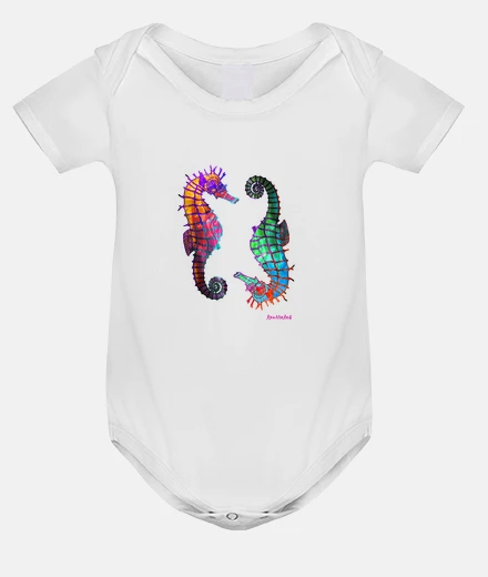 Kids rocking horses, baby bodysuit, white