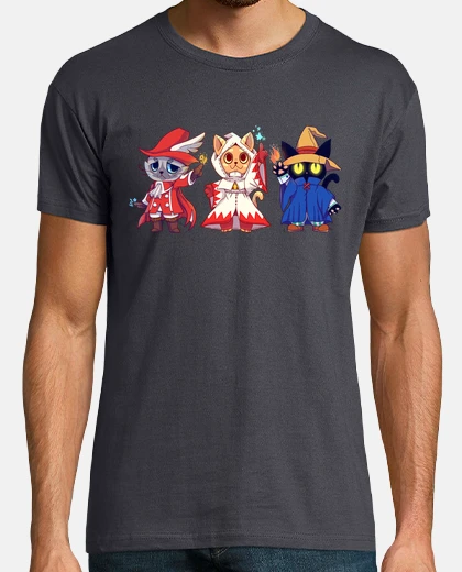 Playera rojo blanco negro mage cats - camisa para hombre