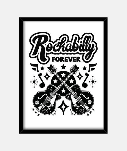 Quadro roll rock and roll rockabilly rocker biker vintage rockers usa