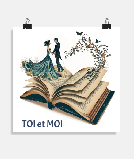 roman d amour histoire vraie romance vintage poster chambre bureau salon boutique atelier  stand aff