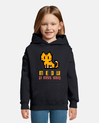 Kids romantic kitten pixel art