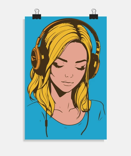 Poster romantic woman customizable poster bedroom studio living room poster