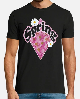 Camiseta rombo diamante margaritas spring b y laTostadora