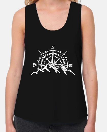 Camiseta Rosa De Los Vientos Brújula Compás Montaña Aventura Naturaleza