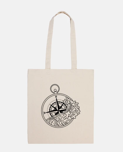 Bolsa rosa de los vientos, mesa de orientación, gran ola, bolso de mujer,