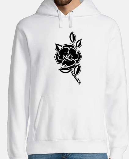 Felpa rosa floreale vecchia scuola in bianco 