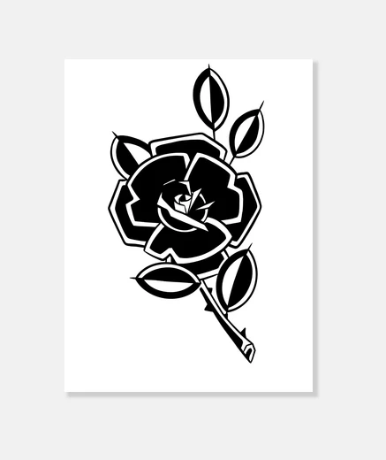 Stampa rosa floreale vecchia scuola in bianco 