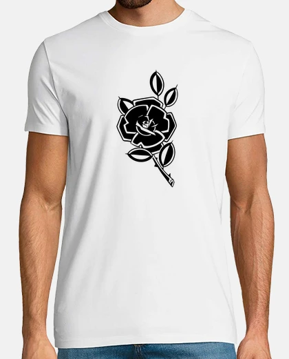 T-shirt rosa floreale vecchia scuola in bianco 
