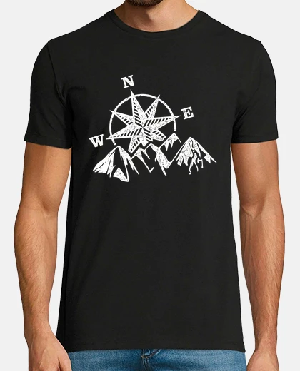 T-shirt rosa los bussola bussola montagna avventura natura