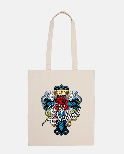 Bolsa Rosa y cruz Old school