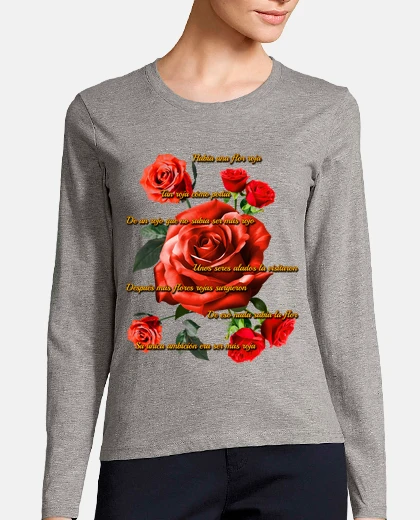 Rosas Rojas Camiseta mlarga