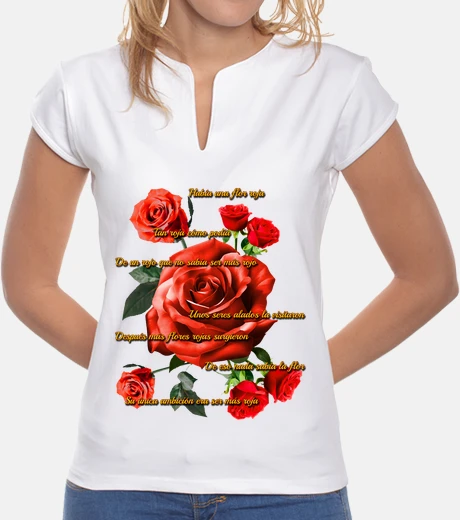 Rosas Rojas Camiseta mujer mao