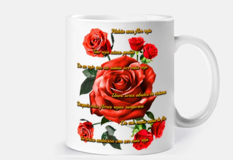 Rosas Rojas Taza