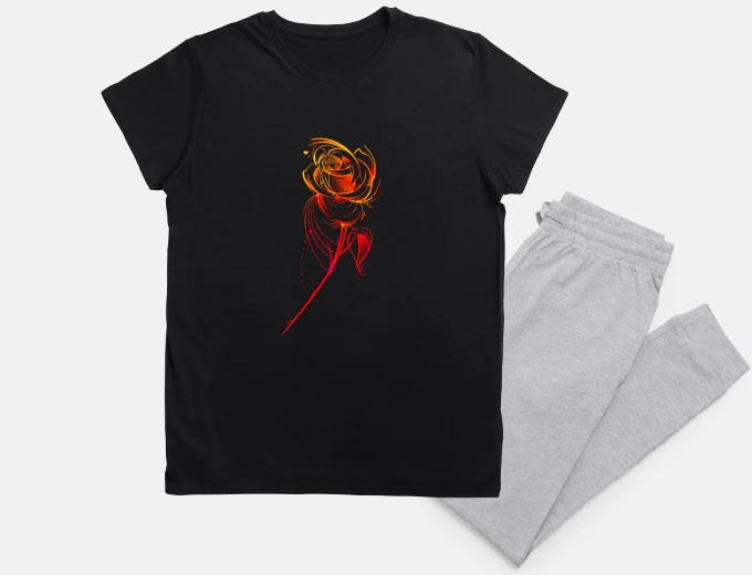 Pyjama Rose en couleur style sketchy