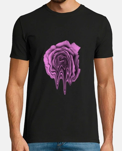 Tee-shirt rose fleur liquide amour