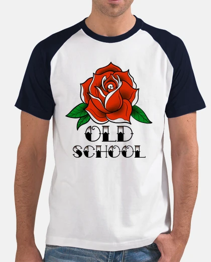 Tee-shirt Rose old school