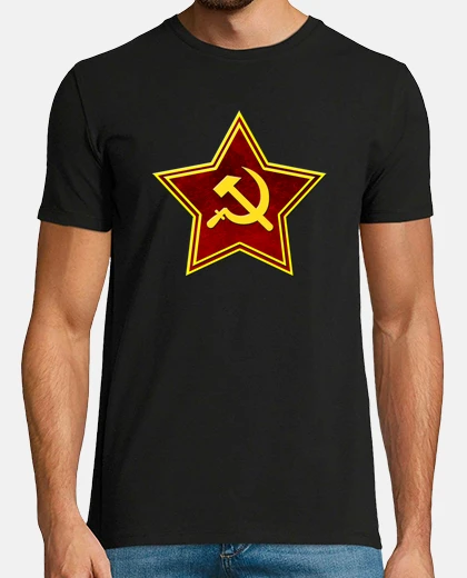 T-shirt rosso falce e martello stella