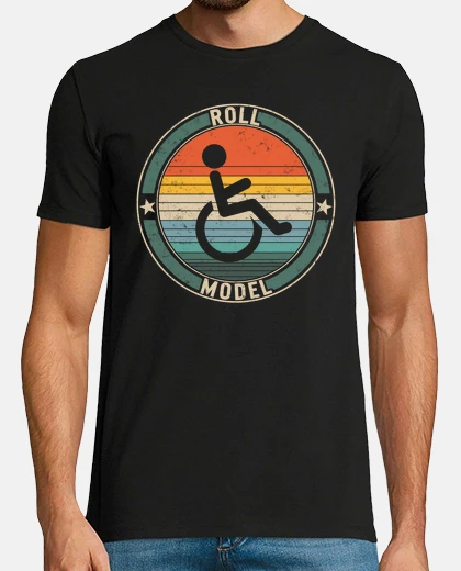 T-shirt rotoli maglietta modello regali per disabili regali per disabili amputato su sedia a rotelle umorism