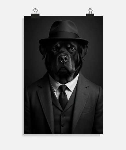 Póster Rottweiler con Traje