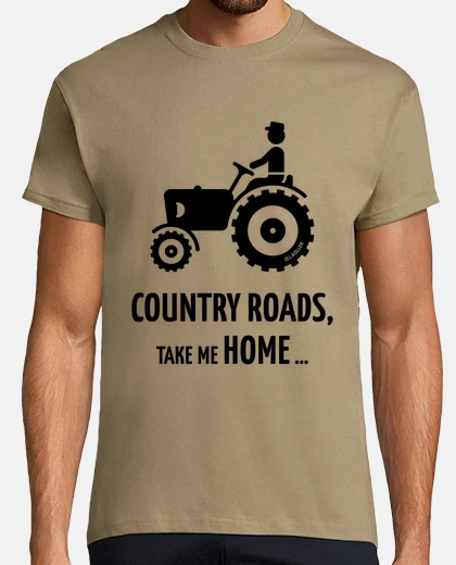 Tee-shirt routes de campagne - tracteur - noir