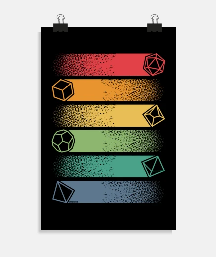 Poster rpg role playing dice set - vol2